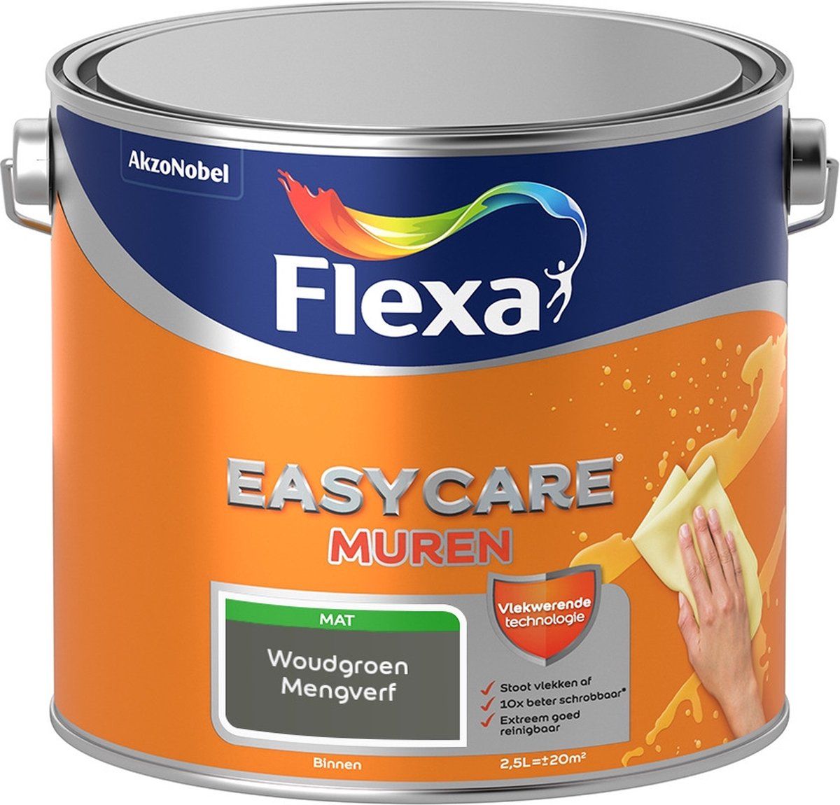 FLEXA Easycare Muurverf - Mat - Woudgroen - 2,5 liter