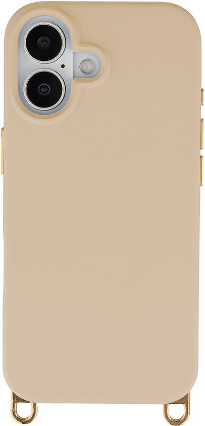 Selencia Rivièra MagSafe Backcover met afneembare haakjes voor de Apple iPhone 16 - Milky Latte