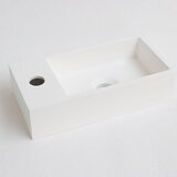 INK Versus Fontein - 36x18x9cm - wasbak rechts - 1 kraangat - polystone wit mat