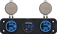 ProRide Chargeur USB de voiture 12V 4 ports - QC3.0 - P12523 - Triple encastrable avec voltmètre