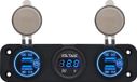 ProRide Chargeur USB de voiture 12V 4 ports - QC3.0 - P12523 - Triple encastrable avec voltmètre