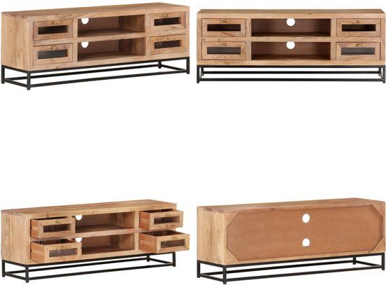 vidaXL Tv-meubel 110x30x40 cm massief acaciahout