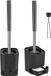 Sans marque 2 pièces Brosse de toilette - Tête de brosse en silicone hygiénique - Pour montage mural ou autoportant - Noir