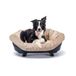 Ferplast Honden- en kattenhok met kussen, wasbaar hondenbed, gerecycled plastic, middelhoog hondenhok, ademend en antislip, SOFA' THRONE 85 x 62 xh 33 cm, zwart