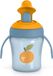 Suavinex Trainingsbeker met harde uitloop, Lekvrije babybeker met klapdeksel en handgrepen, Vaatwasmachinebestendig, Trainer Cup, 200 ml, Oranje, Blauw