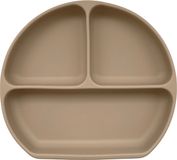 Mabebi - Siliconen verdeelbord met zuignap - Baby eetbord - Kinderbord met vakjes - Vakjesbord - Beige