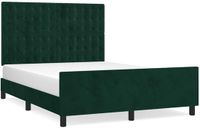 vidaXL Cadre de lit sans matelas, vert foncé, 140x200 cm, velours