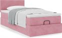 Prolenta Maison Exclusive - Ottoman bedframe met matras, roze, 90x190 cm, fluweel