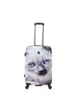 Saxoline Harde Koffer / Trolley / Reiskoffer - 67 cm (Medium) - White Cat Print - Bedrukt / Medium