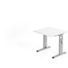 Hammerbacher Bureau carré avec pied en forme de C - 80x80 cm