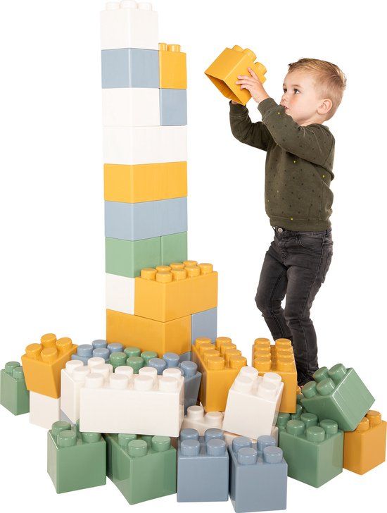 Cavallino Bouwblokken XXL Pastelkleuren, 45dlg. - Bouwplaats - 45 Onderdelen - 12 Maand+