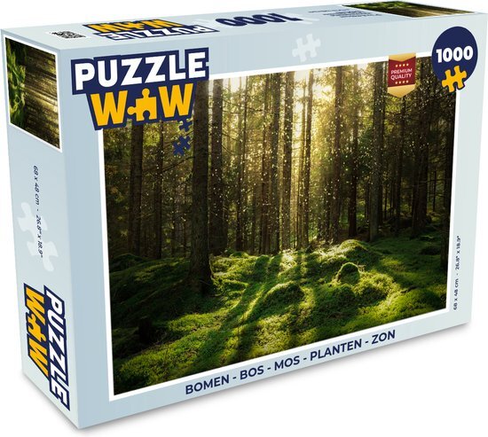 MuchoWow Puzzel Bomen - Bos - Mos - Planten - Zon - Natuur - Legpuzzel - Puzzel 1000 stukjes volwassenen - Sinterklaas cadeautjes - Sinterklaas voor grote kinderen