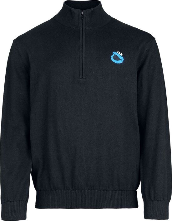 Sesame Street Cookie Monster - Trui met rits Heren Gebreide trui - zwart - XXL