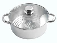 Artame ART32956 Stoomzeef Roestvrij Staal met Glazen Deksel, Ø 16-24 cm