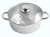 Artame ART32956 Stoomzeef Roestvrij Staal met Glazen Deksel, Ø 16-24 cm