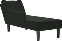 vidaXL Chaise longue met rechterarmleuning fluweel zwart