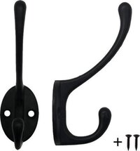 2x Kapstok-Haken Zwart - Jashaak - Ophanghaken - Staal - Heble®