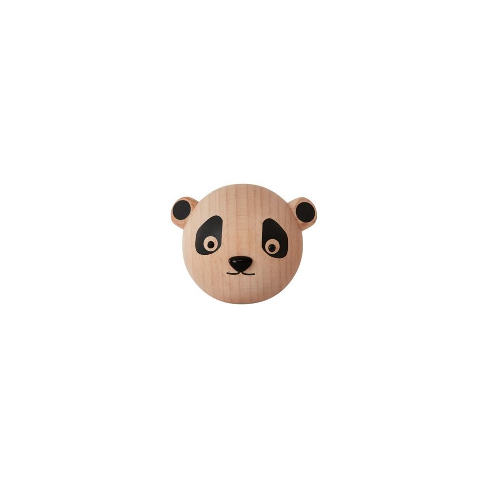 OYOY Panda Kledinghaak - Zwart/Hout - M1032