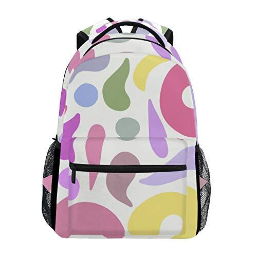 FANTAZIO Rugzakken Geel School tas weven Daypack met rits OneSize 2