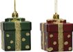 Decoris Cadeau kunststof l5b5h6.8 cm a2 kerst