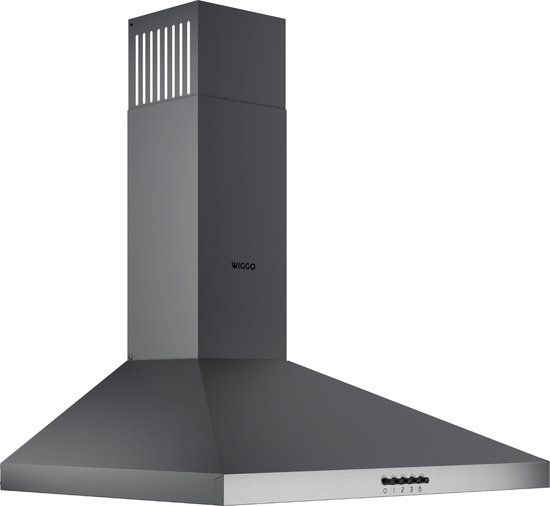Wiggo WE-A630P(G) - 60cm Grey Wall Chimney Hood - A Class