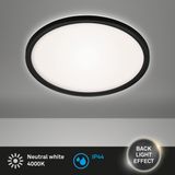 Briloner Leuchten LED badkamer plafondlamp - zwart - Ø290mm