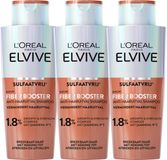 L'Oréal Paris Elvive Fiber Booster Shampoo Anti-chute - Réduit la chute des cheveux - Soins capillaires pour cheveux cassants sujets à la casse et à la chute - Shampooing Pack économique 3x 200ml