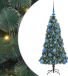vidaXL Kunstkerstboom met verlichting en ballenset Groen 120 cm PET