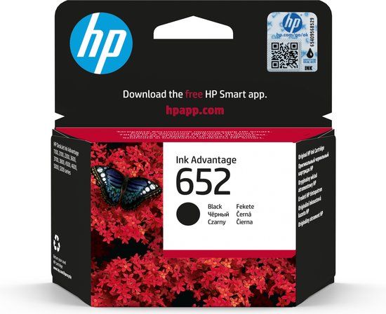 HP 652 Zwart Inkcartridge (F6V25AE)