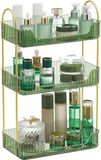 SONGMICS Make-up Organizer, 3 Lagen, Rechthoekig | Cosmetische Organizer, 2 Soorten Accessoires, Verstelbare Kaptafel Opbergruimte, Transparant, GLORA Collectie JKA013C01