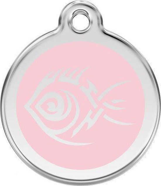 Red Dingo Hondenpenning 38 mm tribal vis roze