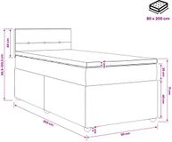 vidaXL Boxspringbed met matras, donkergrijs, 80 x 200 cm, stof