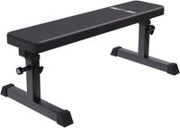 Gorilla Sports Vlakke Halterbank - Fitnessbank - Belastbaar 200 kg - Zwart