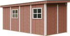 Timbela M940B-REDWOOD RED - LP SmartSide Tuinhuis op houtbasis - 11,47 m² - 530x248xH231 cm - zonder vloer en zijwand (totaal 3 wanden) met verf