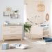 Kinderbed ROBA Chambre bébé duo : Lit évolutif 70 x 140 cm + Commode a langer - SIDNEY - Chene / Beige