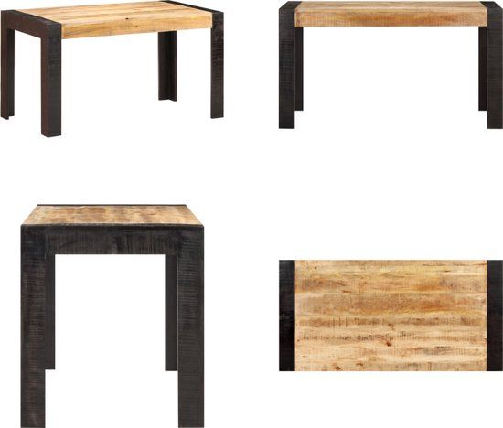 vidaXL Eettafel 140x70x76 cm massief ruw mangohout