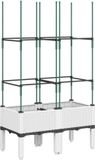 vidaXL Plantenbak met latwerk 80x40x142,5 cm polypropeen wit
