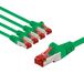 goobay 65998 CAT6 netwerkkabel in 5-delige set/patchkabel afgeschermd S/FTP/CU Ethernet-kabel, PiMF, LSZH/Cat 6 kabel met 10 Gbits/groen/5x 1 m