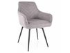 [Brand] Chaise en tissu gris, pieds noirs et retour automatique moderne 55x50x88cm
