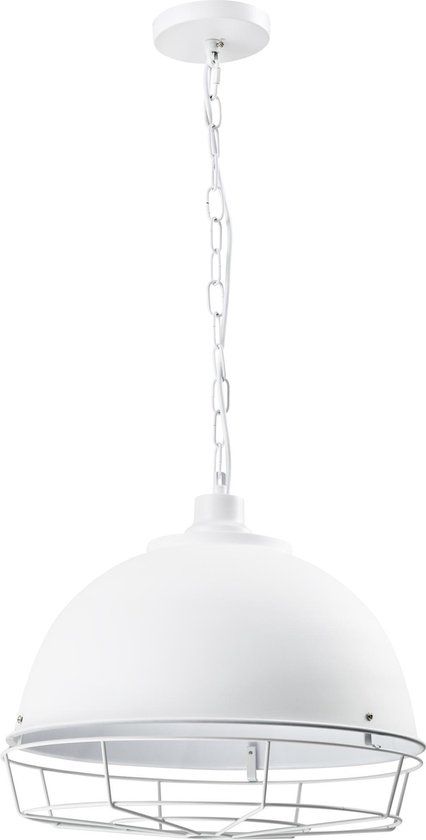 QUVIO Landelijke Hanglamp - Wit - E27 - 42cm