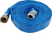 Tuyau d'évacuation pour eau - Tuyau plat - 38 mm x 15,2 m - PVC - Tuyau de contre-lavage pour piscines - Convient pour pompes, industrie et agriculture - Bleu