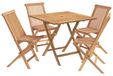 Naturel Ensemble de bistro de jardin pliable 5 pièces Bois de teck massif