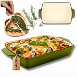 Hage Fonteen plat met handgrepen - Émail braadpan - 3,5 L - Olijfgroen