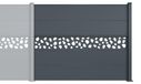 ALPIS SUNNY Kit d'extension de clôture en aluminium, lattes larges, 2 m, H.150, gris anthracite – motif galet