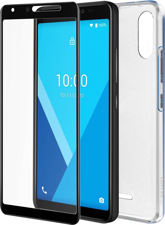 Wiko, Hoesje geschikt voor Wiko Y51 - 2-in-1 Set Flexibel met Screenprotector, Transparant zwart