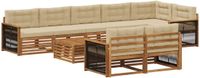 vidaXL Acacia Hout Hoek Loungeset Natuurlijk en Beige 4-Zits