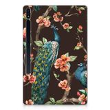 B2Ctelecom Samsung Galaxy Tab S7 Plus | S8 Plus Back Case Pauw met Bloemen