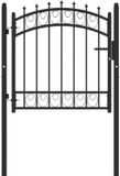 vidaXL Tuinpoort Emmen 104 x 97 cm Zwart Staal Gepoedercoat