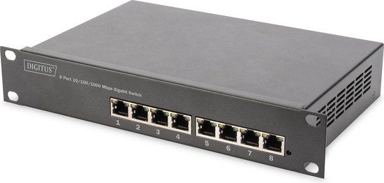 Digitus DN-95331 - Switch - 8-poorts - Managed - PoE+ - Gigabit Ethernet - Zwart