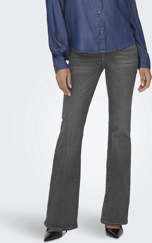 ONLY High Waist Flared Jeans ONLHENNI Grey Denim